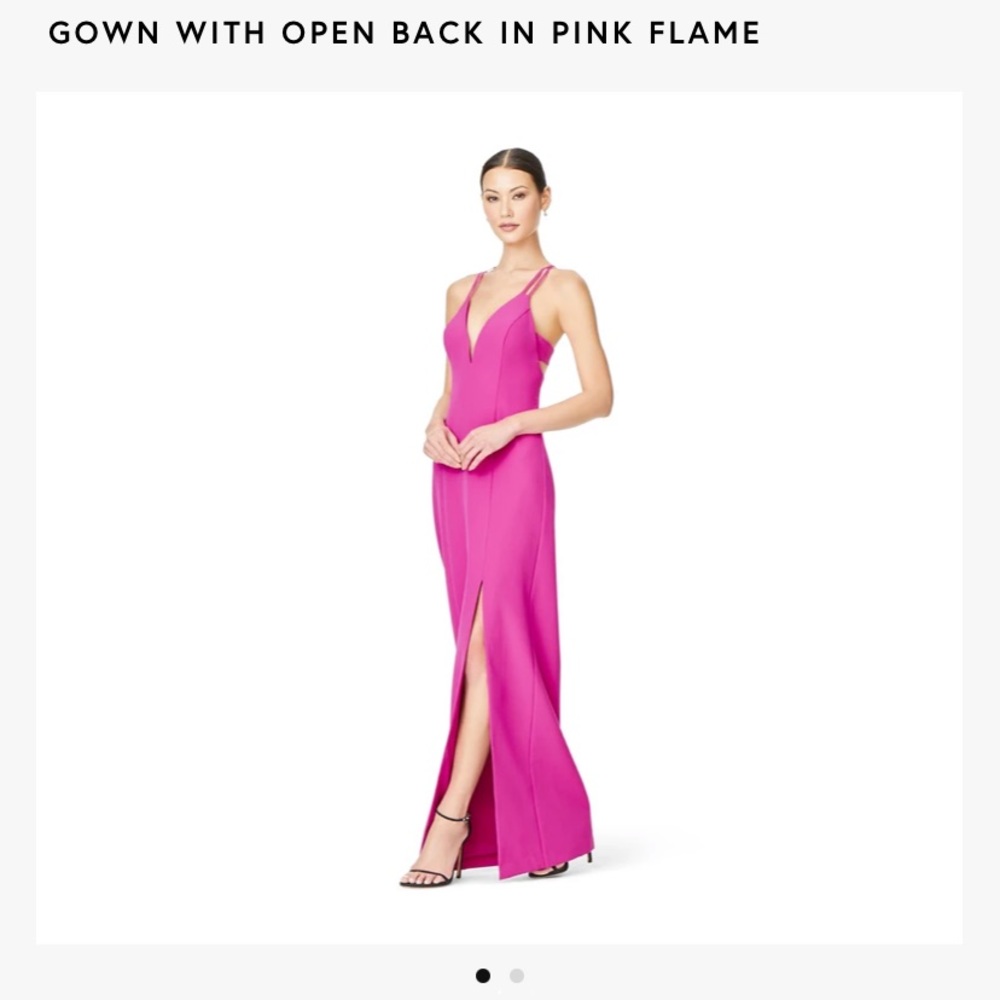 Aidan by Aidan Mattox V-Neck crepe column gown